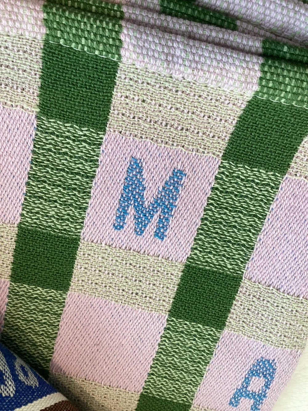 Anthropologie Jacquard Dish Towels Margot Cotton New Mom Appetit Mama Set of 2